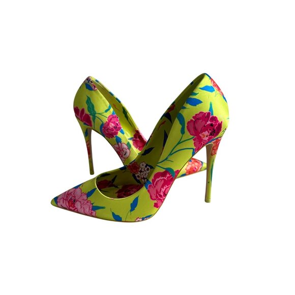 ALDO Flower Power Floral Rose Print Fabric Heels Size US 7 - Picture 3 of 9